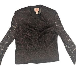 Vintage Lace Mister Leonard Black Lace Blazer